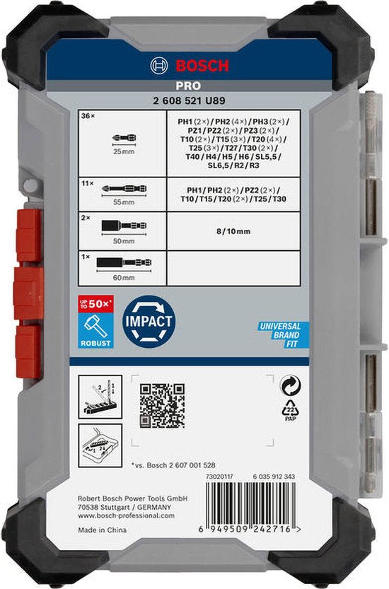 Bosch Professional PRO Impact Schroefbitset 50-Delig 2608521U89