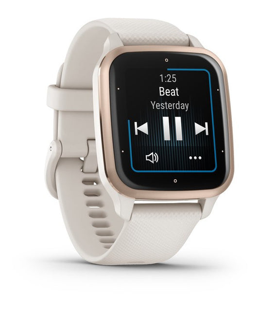 Garmin Venu Sq 2 Music - Health Smartwatch - Amoled display - 10 dagen batterij - Ivory/ Peach gold EAN:  0753759304898 
