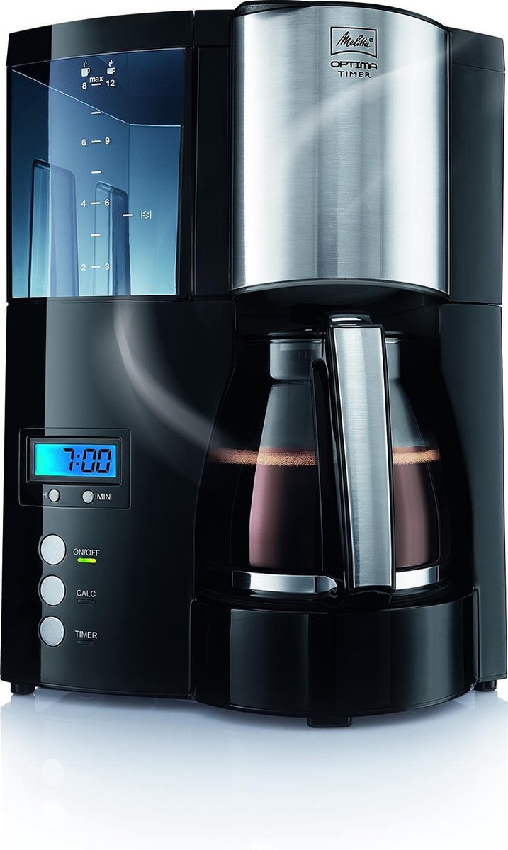 Melitta Optima Timer Filter-koffiezetapparaat met Programmeerbare Timer en Ontkalkingsprogramma