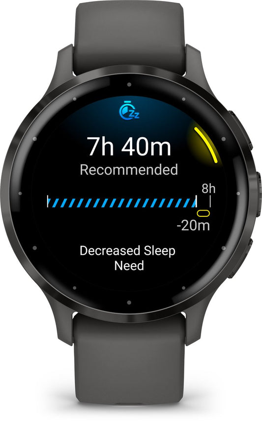 Garmin Venu 3S Smartwatch: Compact AMOLED Scherm, Gezondheidsmonitoring Pebble Grey