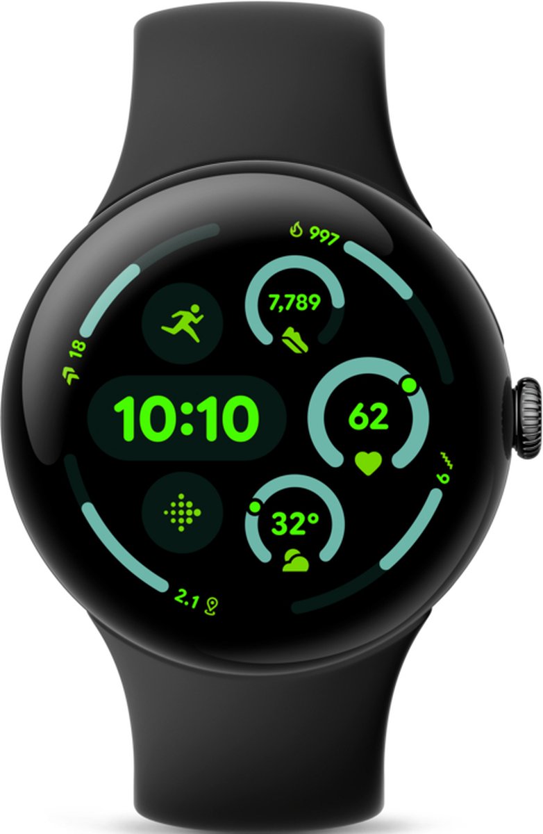 Google Pixel Watch 3: Geavanceerd 45mm Smartwatch met Fitbit Gezondheidsfuncties, Zwart