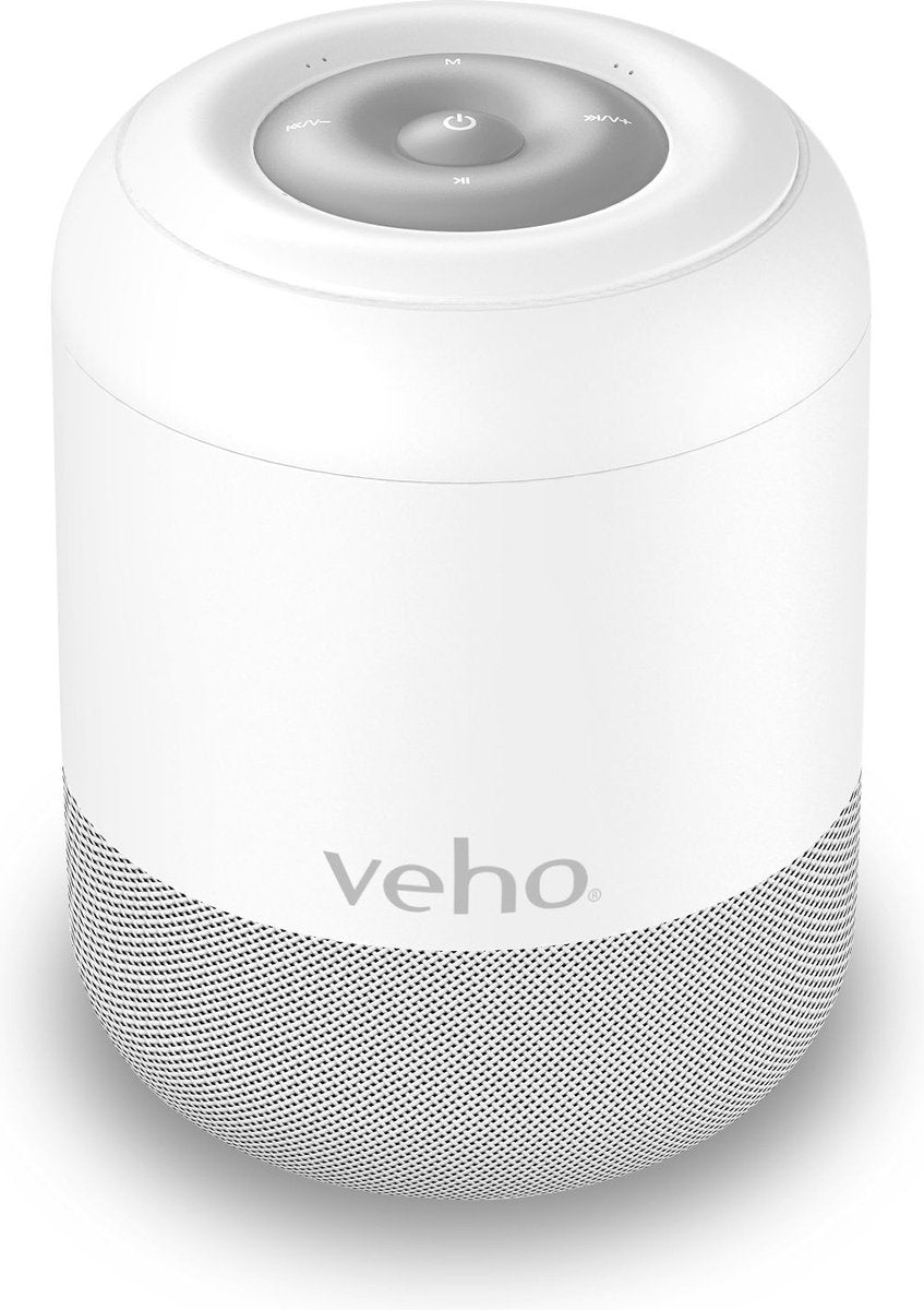 Veho MZ-S Compacte Draadloze Bluetooth Speaker Wit met 12 Uur Batterijduur