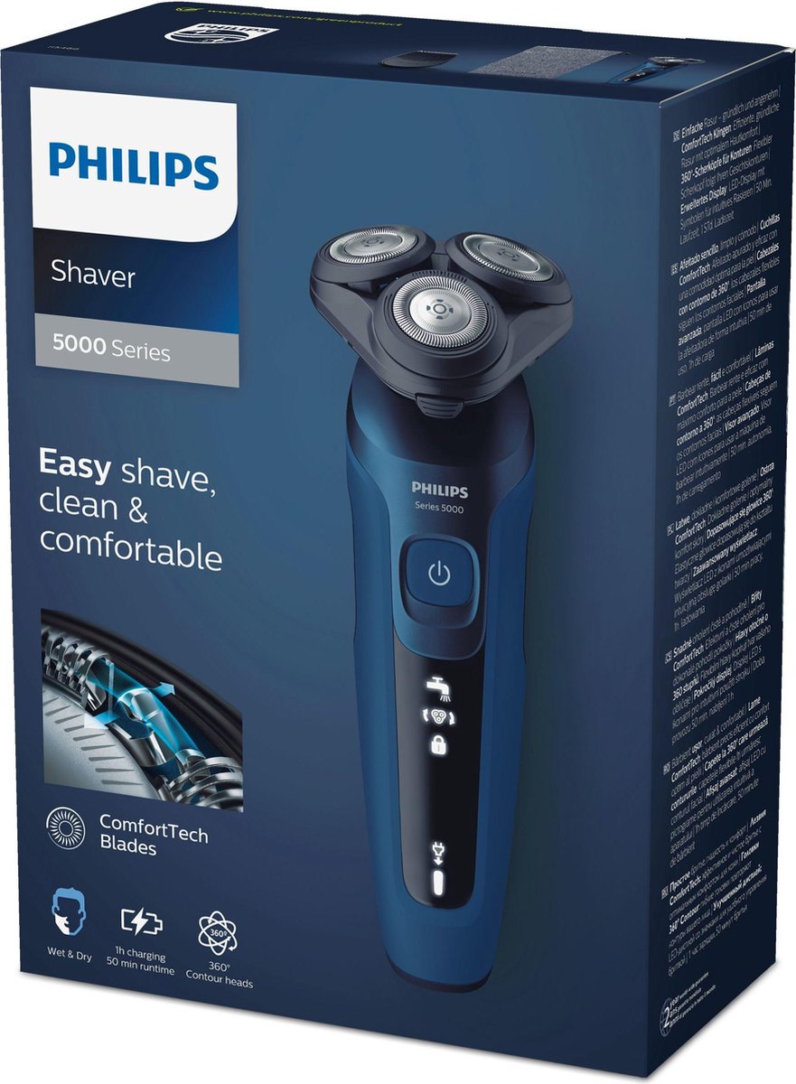 Philips Shaver Series 5000 S5466/18: Nat & Droog Elektrisch Scheerapparaat ComfortTech-mesjes