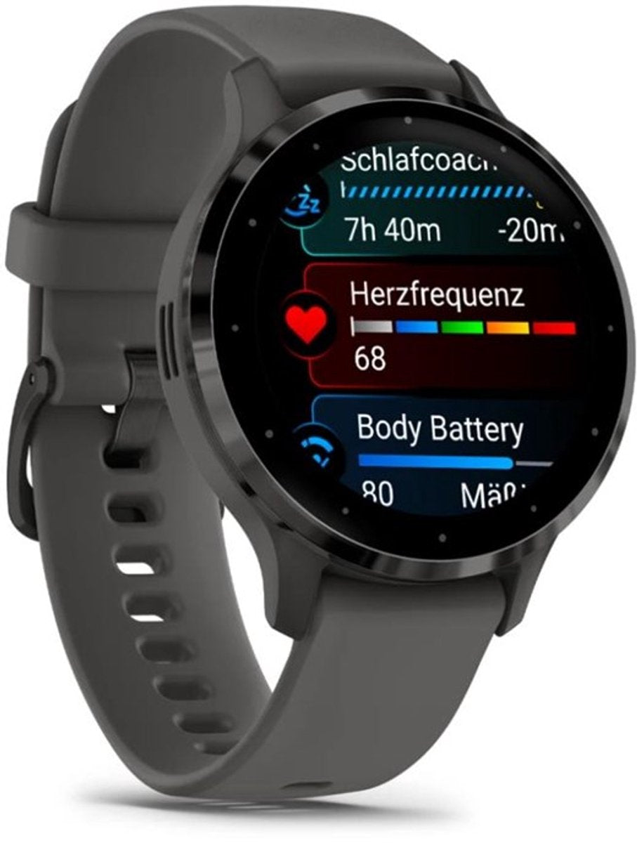 Garmin Venu 3S Smartwatch: Compact AMOLED Scherm, Gezondheidsmonitoring Pebble Grey