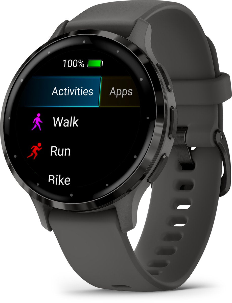 Garmin Venu 3S Smartwatch: Compact AMOLED Scherm, Gezondheidsmonitoring Pebble Grey