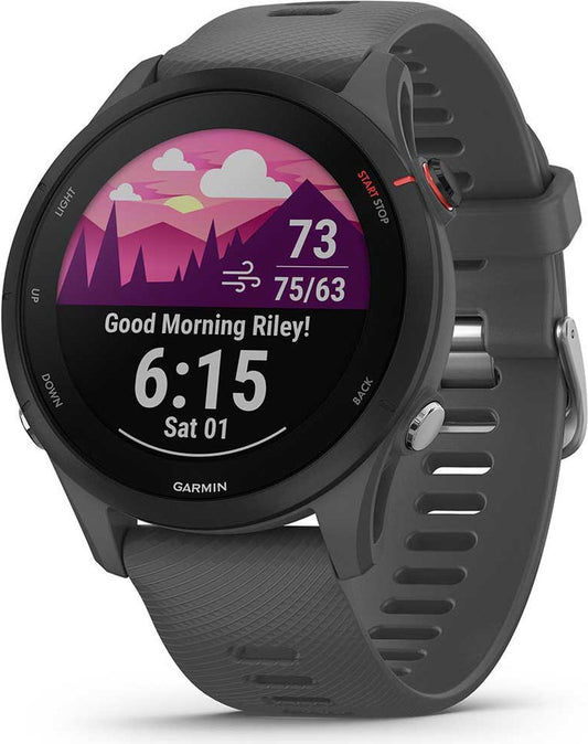 Garmin Forerunner 255 GPS Sporthorloge: Hardlopen, 46mm, Slate Grijs, Prestatiegericht