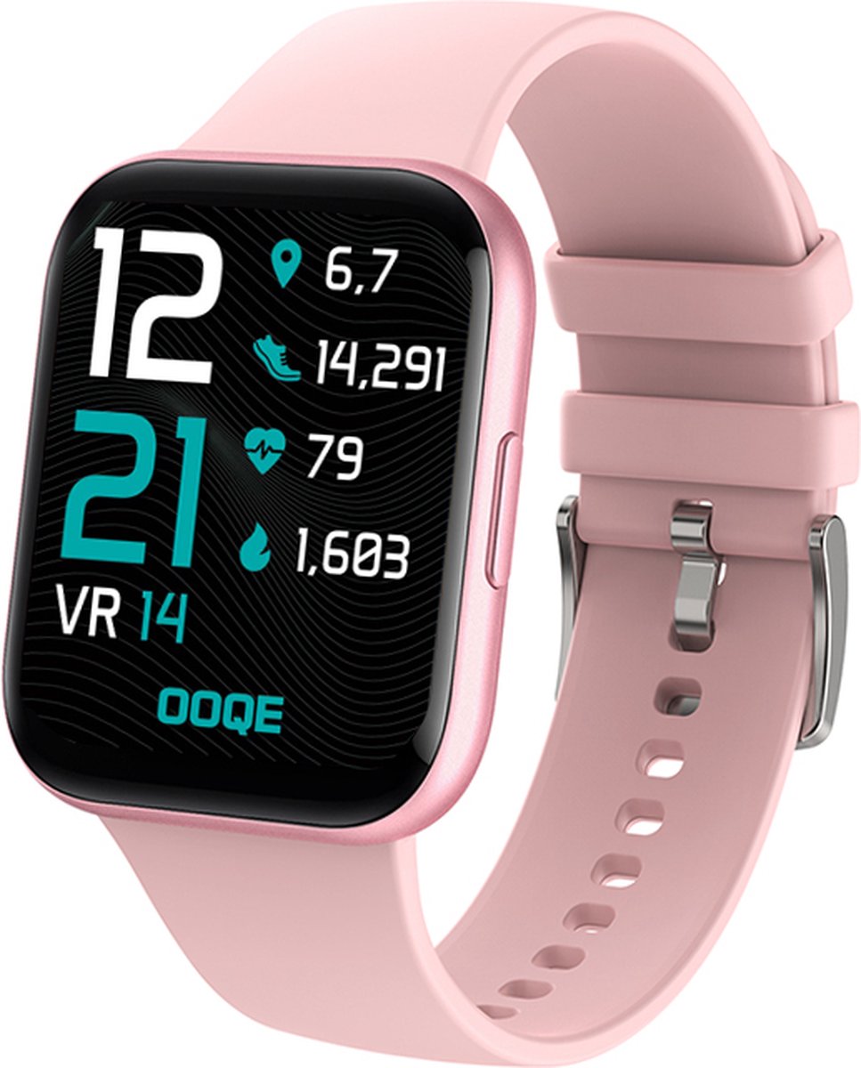 OOQE WATCH PRO 6 Dames Smartwatch - Full HD, iOS/Android, Gezondheid & Sportanalyse, Roze