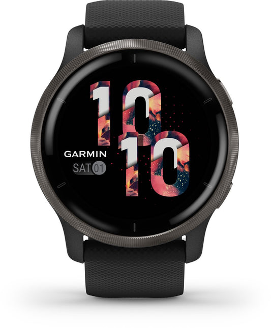 Garmin Venu 2 Smartwatch Heren: GPS, Gezondheid, Fitness, 10 Dagen Batterij, 45mm Zwart