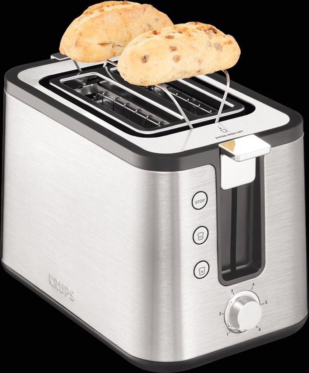 Krups Control KH442D: Luxe 2-sleufs broodrooster met ontdooi- en opwarmfunctie