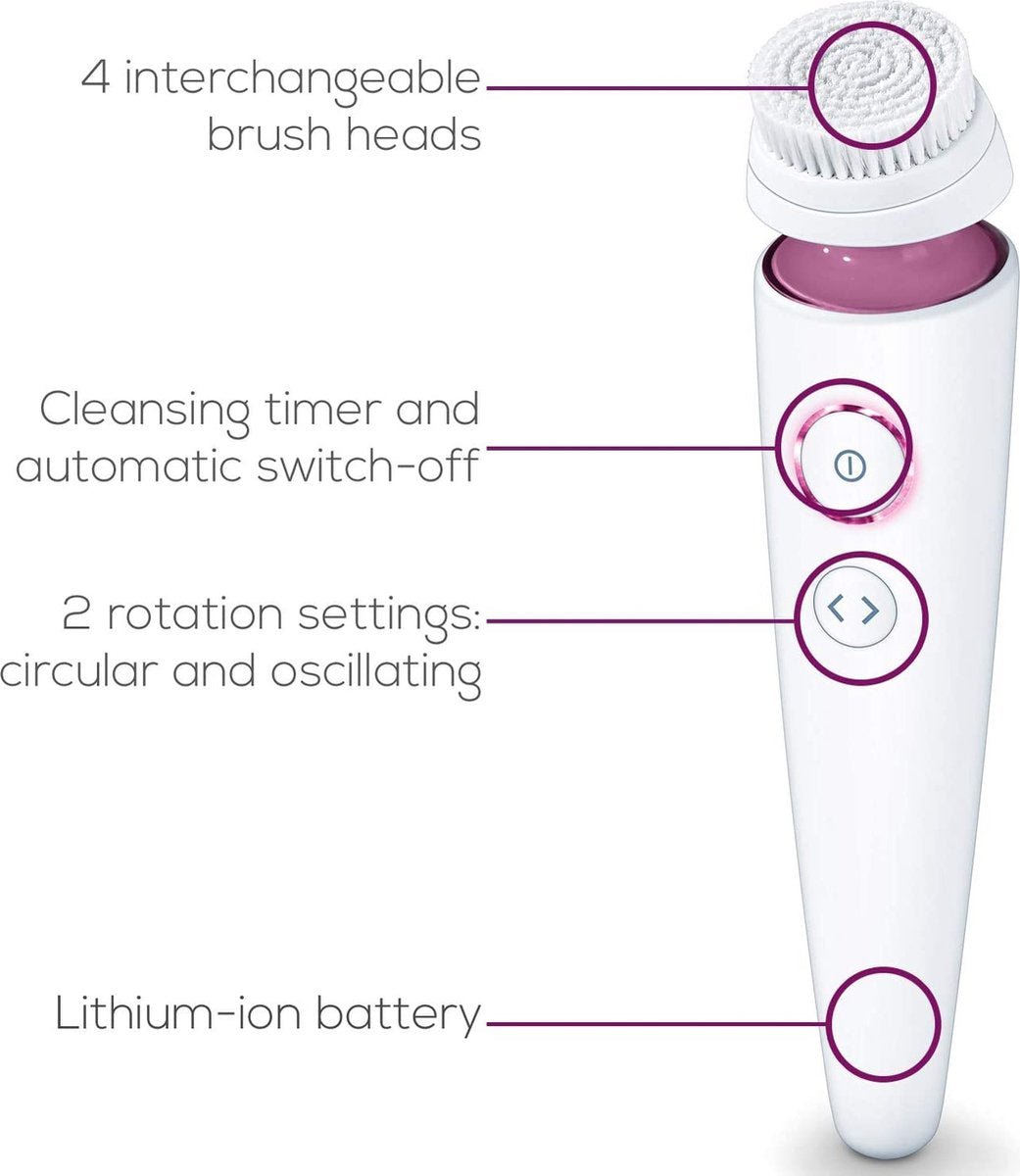Beurer FC 95 Pureo Deep Cleansing Elektrische Gezichtsreinigingsborstel - MR commerce
