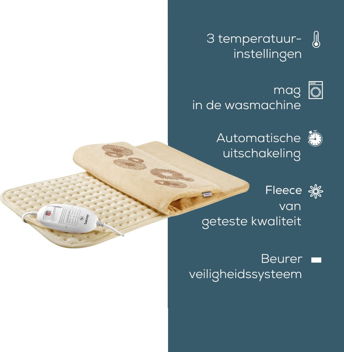 Beurer HK 45 Cosy Elektrisch Warmtekussen Rug Buik Nek Schouder Zacht Fleece - MR commerce