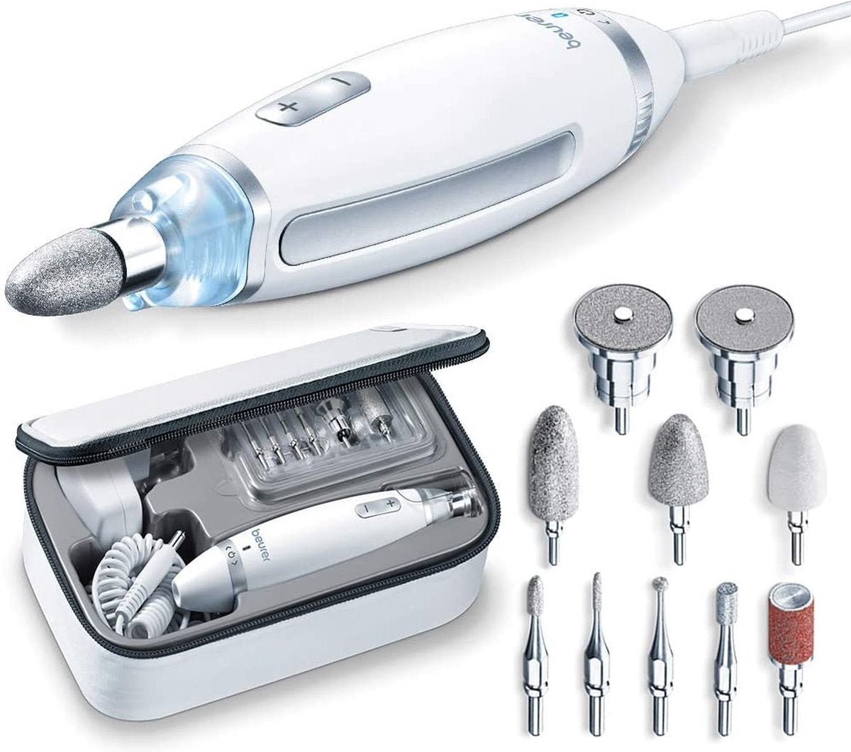 Beurer MP 62 Professionele Manicure & Pedicure Set - 10 Opzetstukken, LED Licht - MR commerce