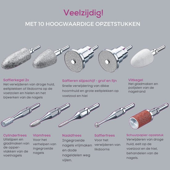 Beurer MP 62 Professionele Manicure & Pedicure Set - 10 Opzetstukken, LED Licht - MR commerce
