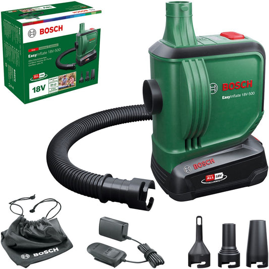 Bosch EasyInflate 18V - 500 Acculuchtpomp Kit: Krachtig, Draagbaar, Compleet met Accu en Oplader - MR commerce