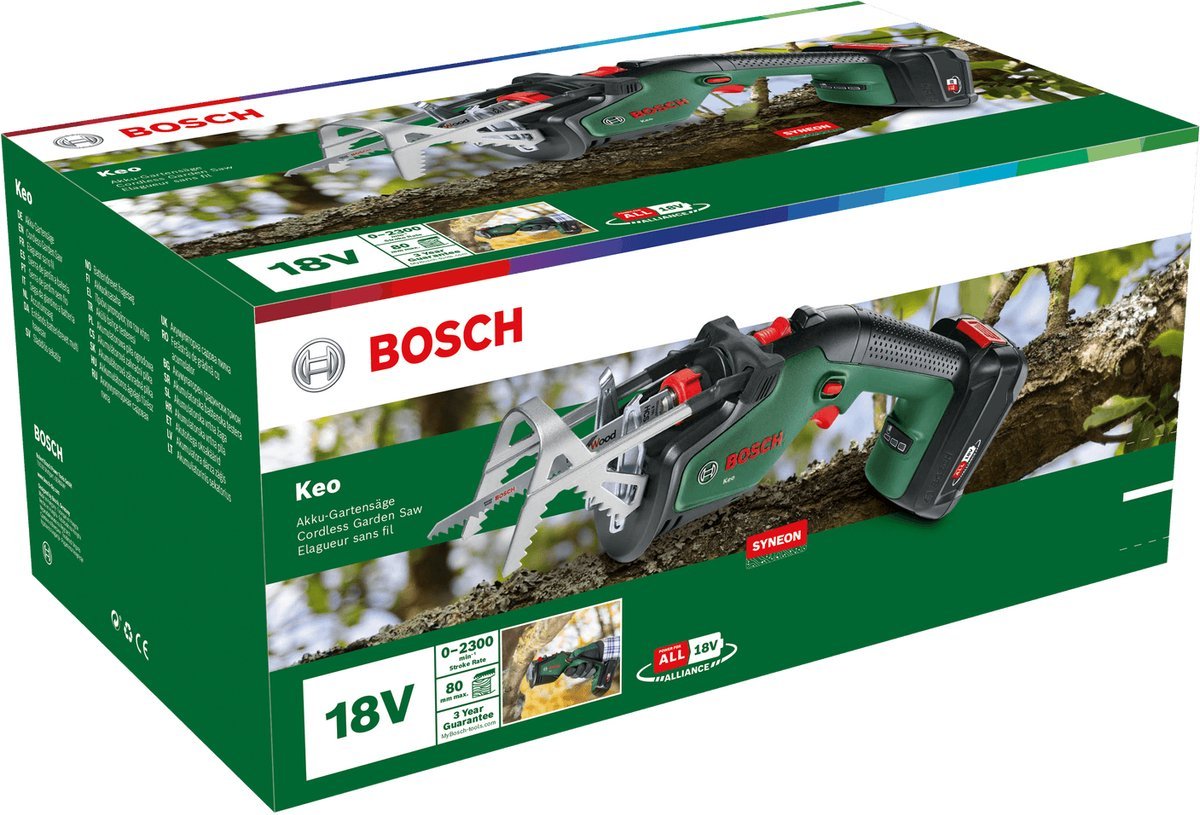 Bosch KEO 18V Accu Tuinzaagmachine: Krachtig Takken Zagen, 80mm Diameter, Inclusief Accu - MR commerce