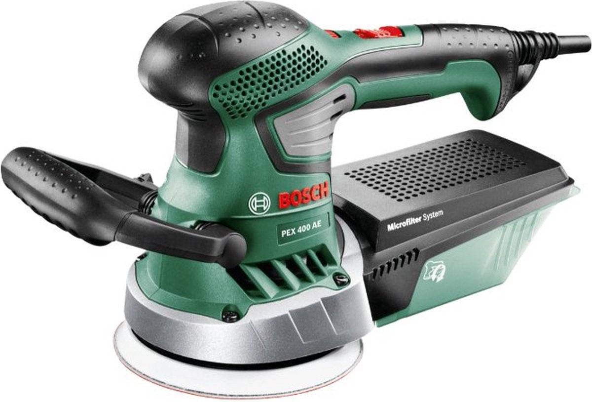 Bosch PEX 400 AE Krachtige Excenterschuurmachine - Snoer, 350 W, Stofafzuiging, Koffer - MR commerce