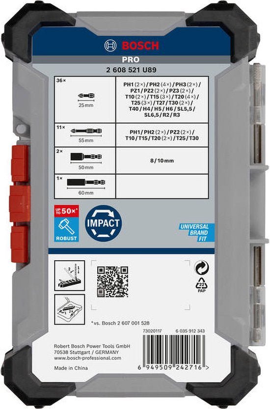 Bosch Professional PRO Impact Schroefbitset 50-Delig 2608521U89 - MR commerce