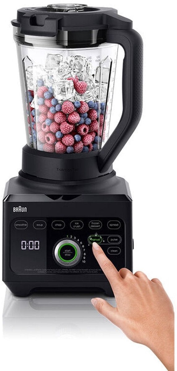 Braun PowerBlend 9 JB9040BK Krachtige Keukenblender 1600W Zwart voor Smoothies IJs Soepen - MR commerce