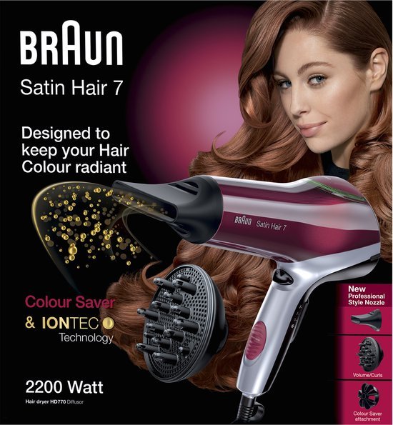 Braun Satin Hair 7 BRHD770E Colour Föhn 2200W Met Diffuser - MR commerce