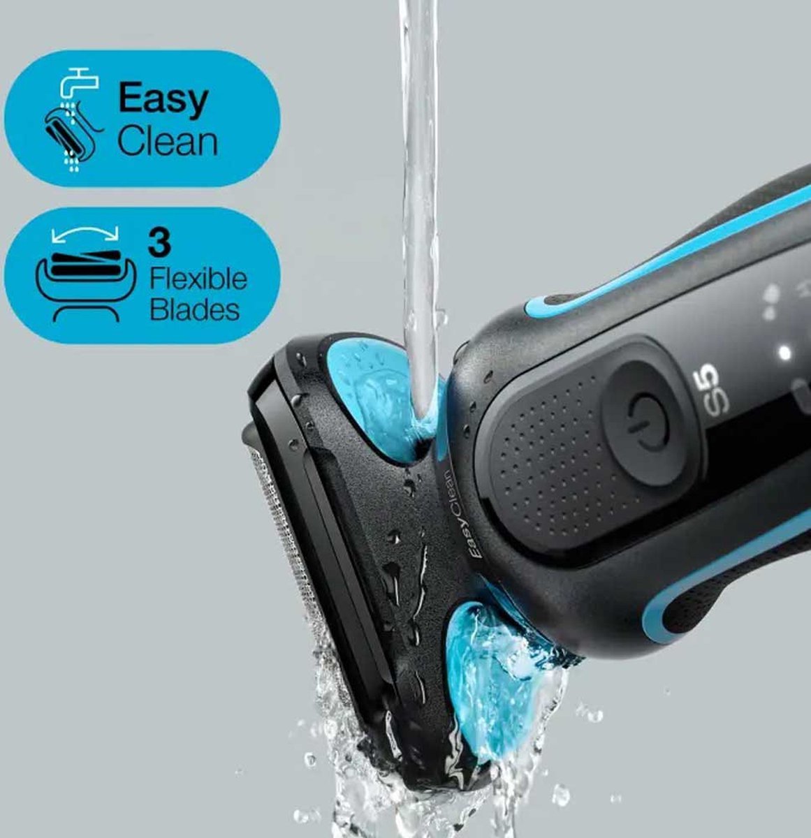 Braun Series 5 51 - B1000s Elektrisch Scheerapparaat Blauw, Waterbestendig Nat Droog Scheren - MR commerce