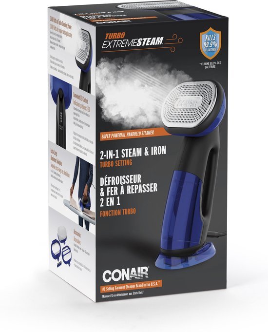 Conair Turbo ExtremeSteam 2 - in - 1 Handstomer & Strijkijzer: Snel, Krachtig, Compact - MR commerce