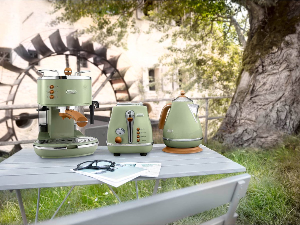 De'Longhi Icona Vintage ECOV 311.GR Handmatige Espressomachine Limegroen Retro Design - MR commerce