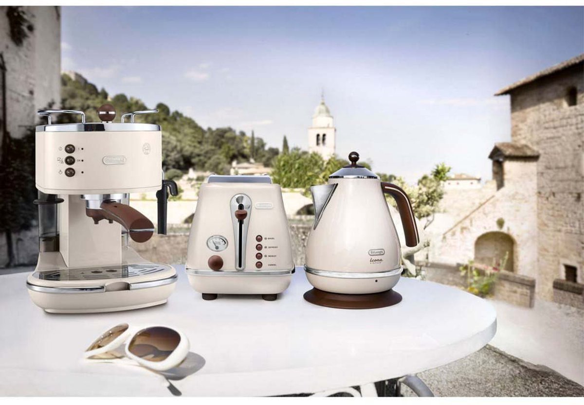 De'Longhi Icona Vintage ECOV311.BG Handmatig Espressomachine Beige: Authentieke Italiaanse Koffie Ervaring - MR commerce