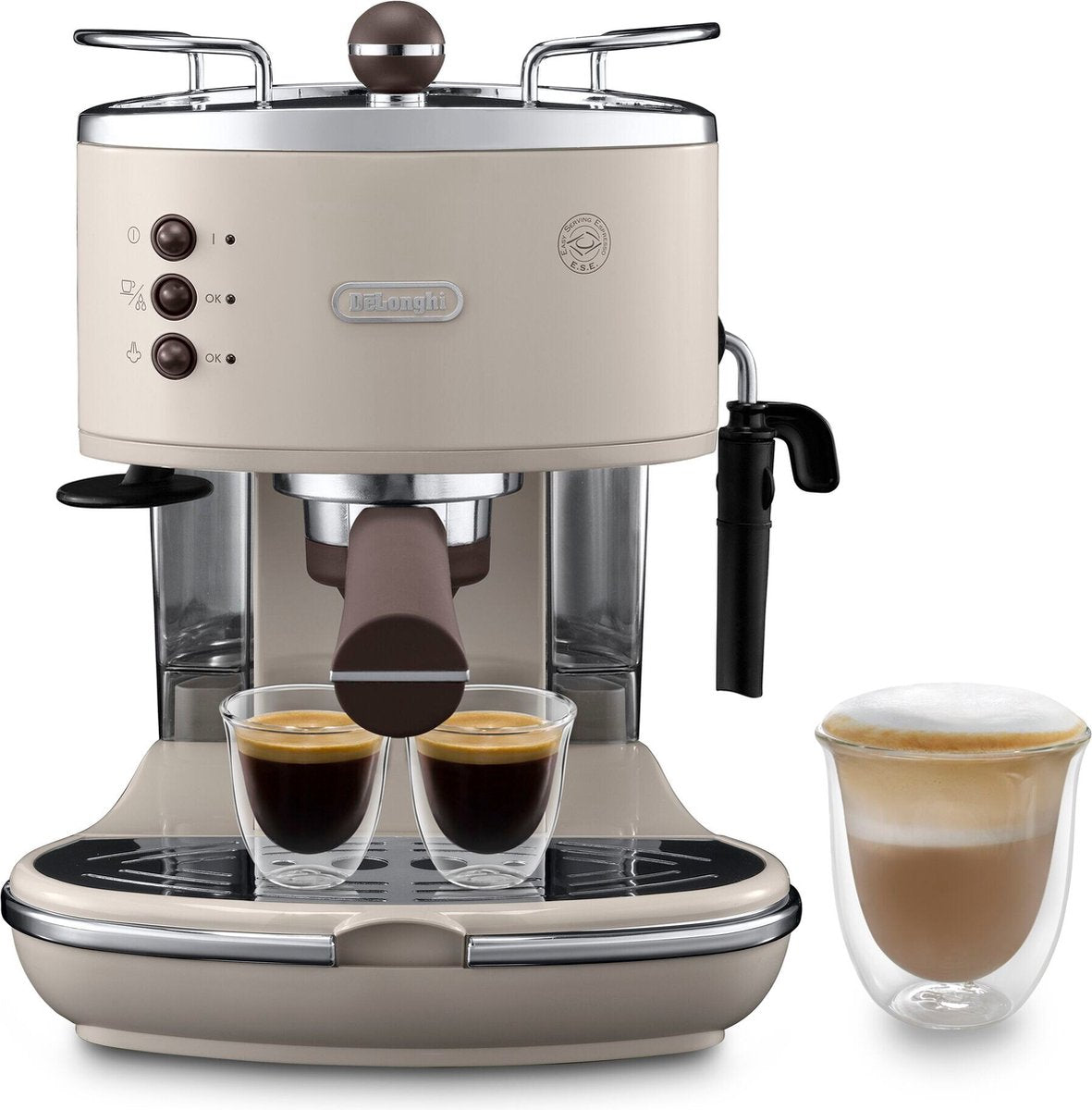 De'Longhi Icona Vintage ECOV311.BG Handmatig Espressomachine Beige: Authentieke Italiaanse Koffie Ervaring - MR commerce