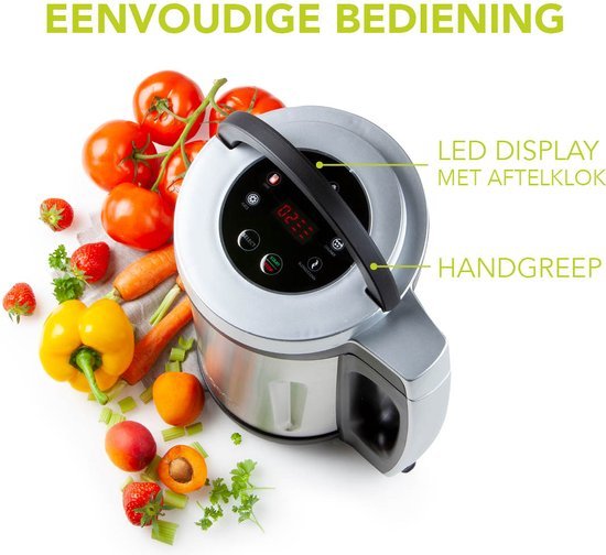 DOMO DO716BL Soepmaker 2.2L 7 Programma's Blender RVS Zwart - MR commerce