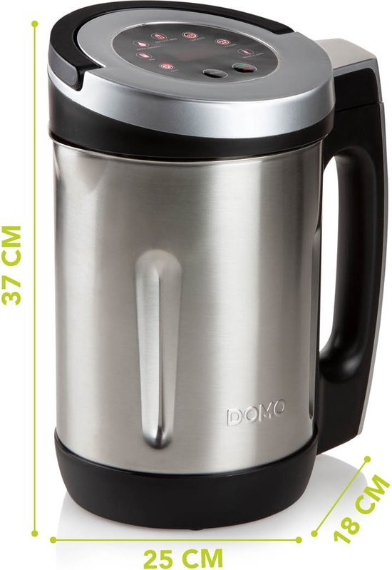 DOMO DO716BL Soepmaker 2.2L 7 Programma's Blender RVS Zwart - MR commerce