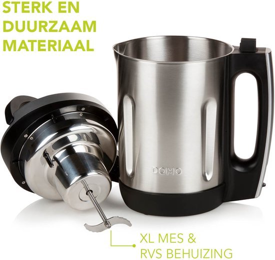 DOMO DO716BL Soepmaker 2.2L 7 Programma's Blender RVS Zwart - MR commerce