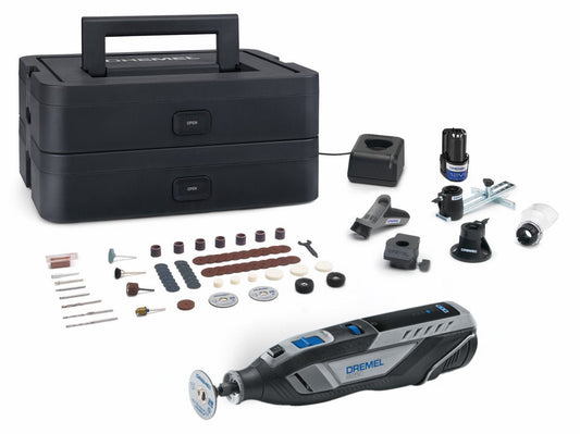 Dremel 8250 Platinum Multitool: Krachtige Snoerloze Precisie met 2x 12V Accu, 65 Accessoires - MR commerce