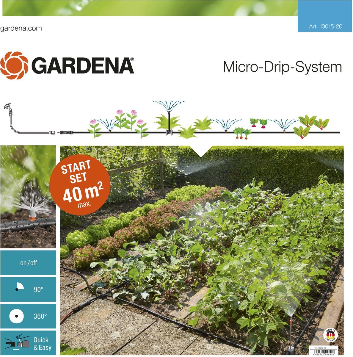 GARDENA Micro-Drip-System Startset Druppelsysteem Bloembed en Moestuin 25 Meter - MR commerce