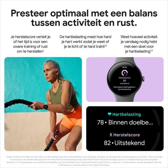 Google Pixel Watch 3 Geavanceerde Smartwatch 45mm - Zilver/Porselein met Fitbit Integratie - MR commerce