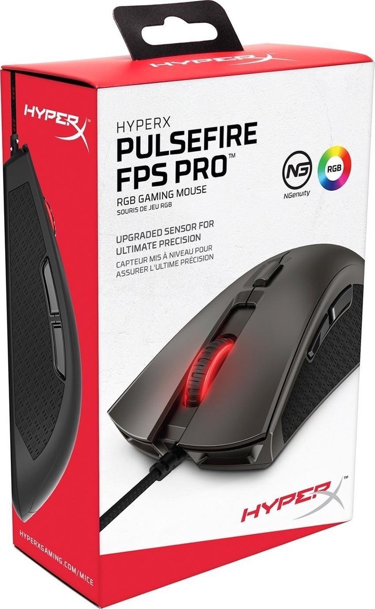 HyperX Pulsefire FPS Pro RGB Gaming Muis - 16000DPI - Zwart - MR commerce