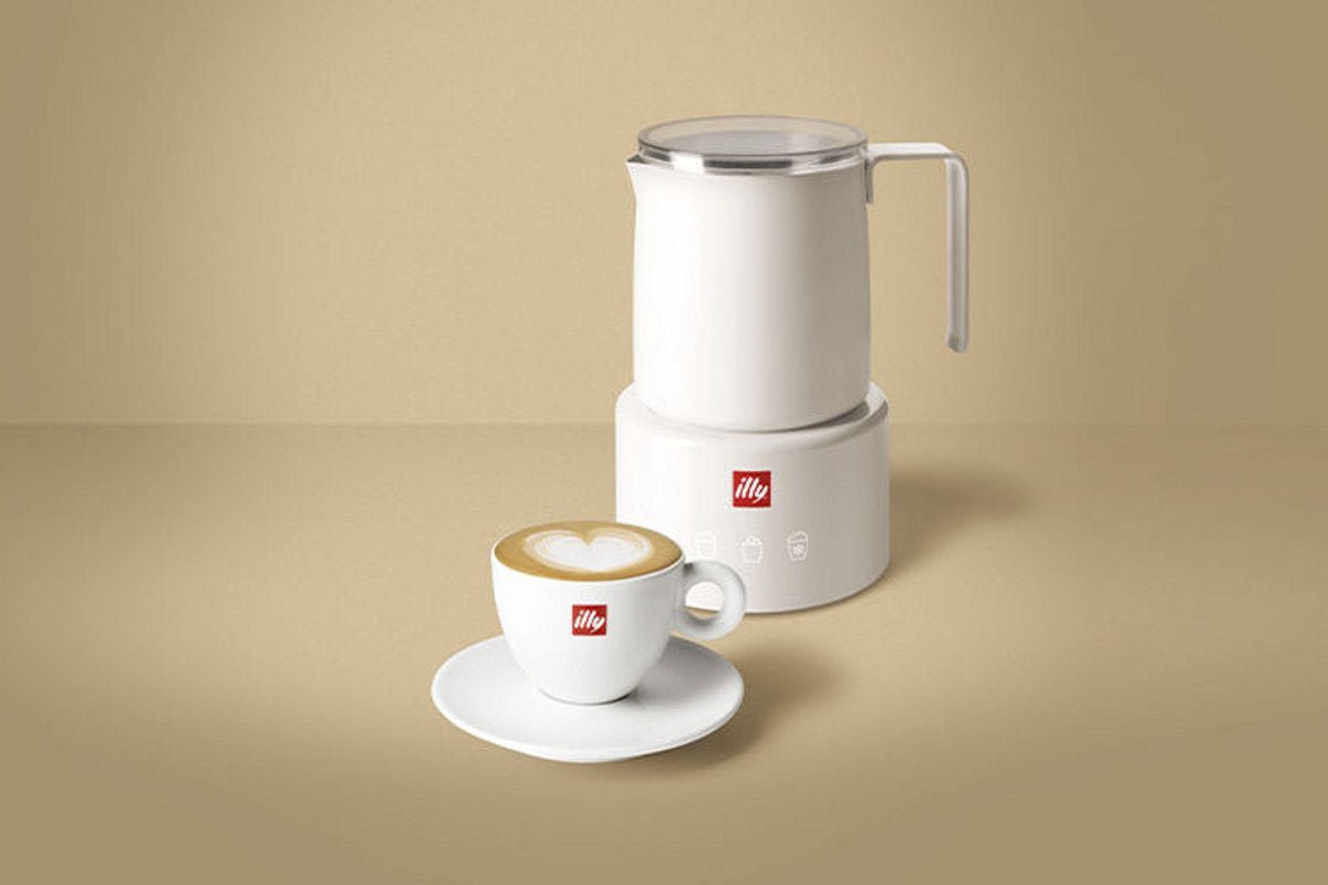 Illy Elektrische Melkopschuimer 250ml RVS Wit Warm Koud Schuim - MR commerce