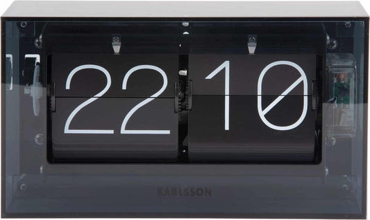 Karlsson Boxed Flip Tafelklok Zwart - Modern Scandinavisch Acryl Design - MR commerce