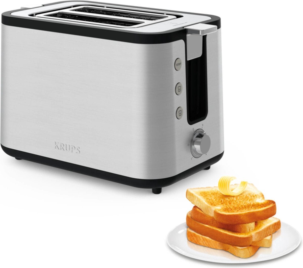 Krups Control KH442D: Luxe 2 - sleufs broodrooster met ontdooi - en opwarmfunctie - MR commerce