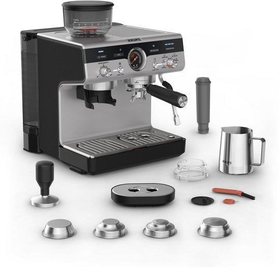 Krups Precision XP801T10 Pistonmachine met Ingebouwde Bonenmaler 3.5L RVS - MR commerce