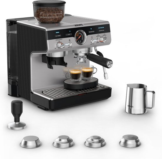 Krups Precision XP801T10 Pistonmachine met Ingebouwde Bonenmaler 3.5L RVS - MR commerce