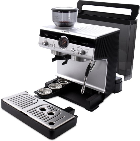 Krups Precision XP801T10 Pistonmachine met Ingebouwde Bonenmaler 3.5L RVS - MR commerce