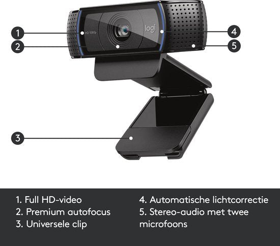 Logitech C920 HD Pro Webcam Full HD 1080p - MR commerce