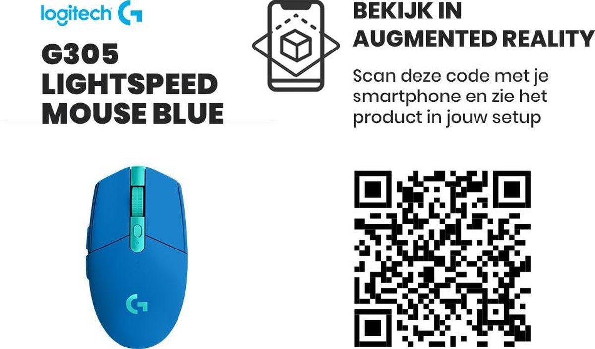 Logitech G305 HERO LIGHTSPEED Draadloze Gaming Muis Blauw met HERO Sensor - MR commerce