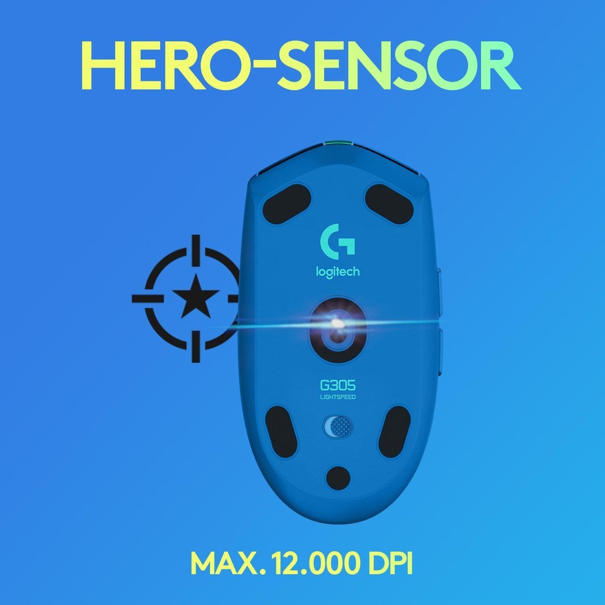 Logitech G305 HERO LIGHTSPEED Draadloze Gaming Muis Blauw met HERO Sensor - MR commerce