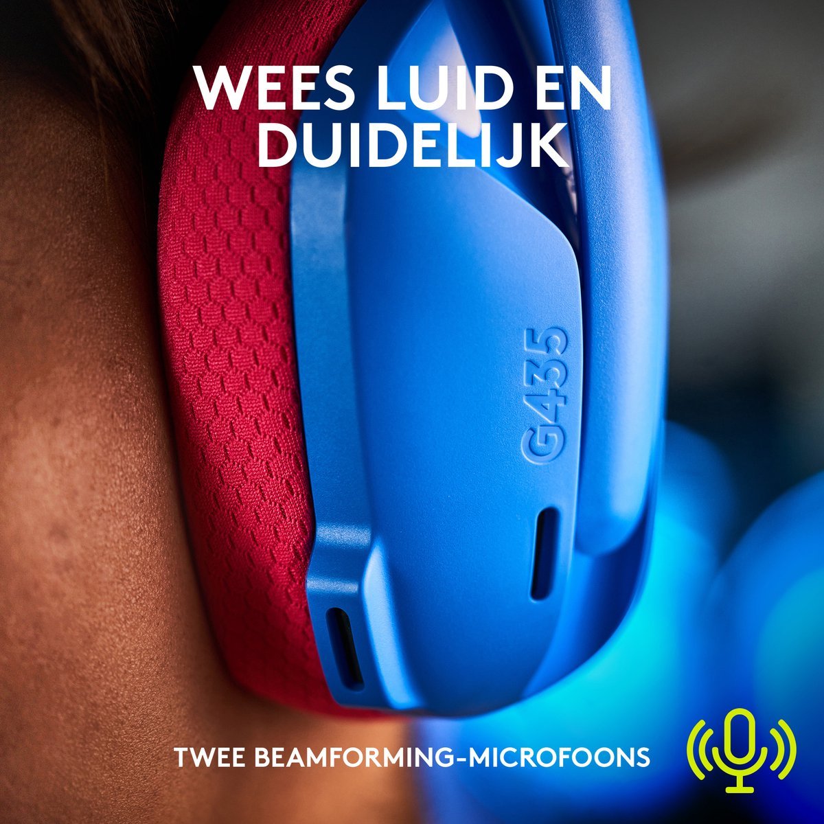Logitech G435 LIGHTSPEED Draadloze Gaming Headset - Bluetooth, Lichtgewicht, Comfortabel, Blauw - MR commerce