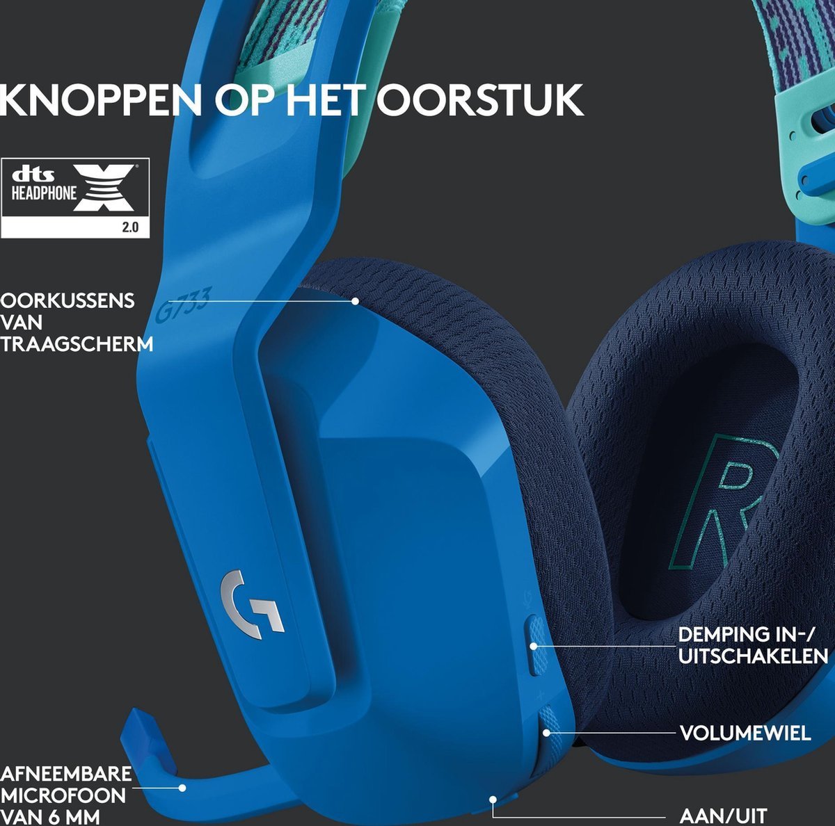 Logitech G733 LIGHTSPEED Draadloze Gaming Headset Blauw voor PS5, PS4 & PC met DTS Surround - MR commerce