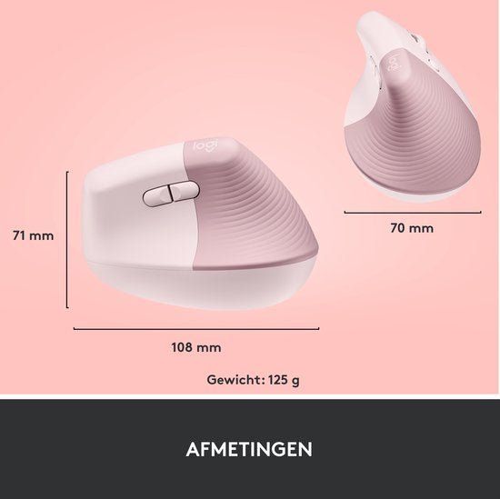 Logitech Lift Verticale Ergonomische Muis Rechtshandig Roze - MR commerce
