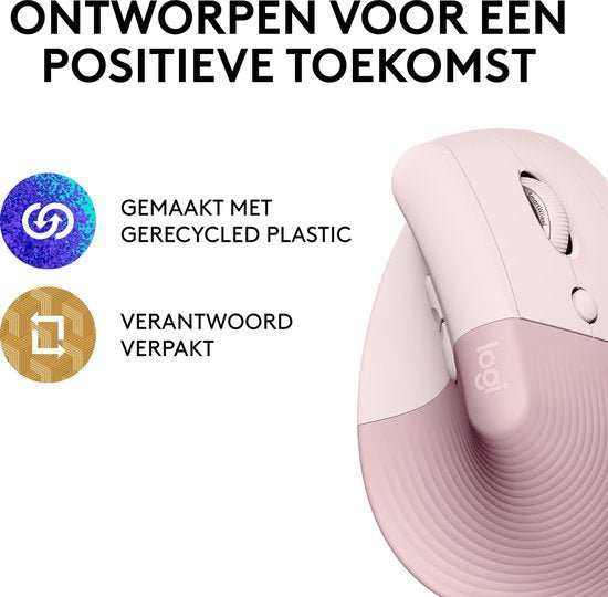 Logitech Lift Verticale Ergonomische Muis Rechtshandig Roze - MR commerce