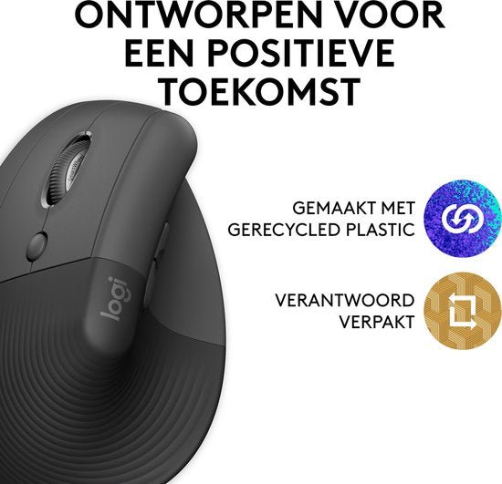 Logitech Lift Verticale Ergonomische Muis voor Linkshandigen Graphite - MR commerce
