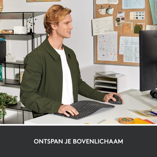 Logitech Lift Verticale Ergonomische Muis voor Linkshandigen Graphite - MR commerce